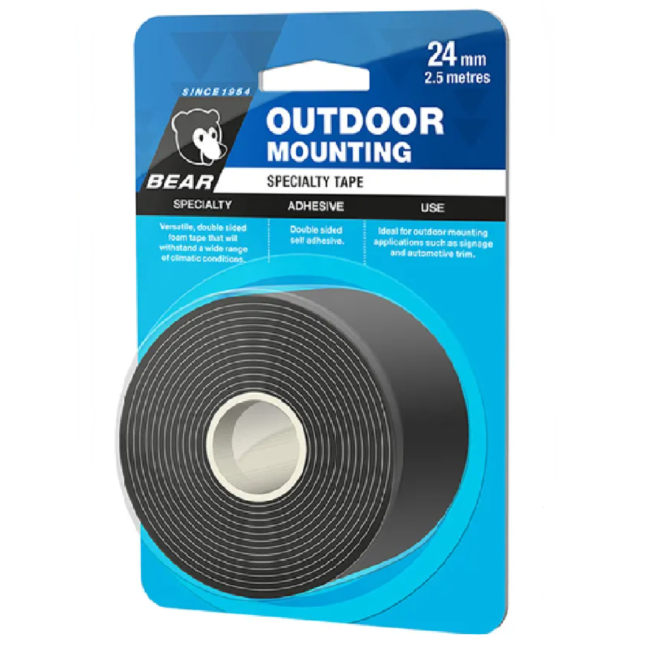 BEAR OUTDOOR Mounting Double Sided Tape HEAVY DUTY 24MM X 2.5M